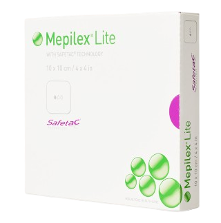 Mepilex Lite - 6 x 8,5 cm—Tenké absorpční pěnové krytí se silikonovou vrstvou safetac, 5 ks