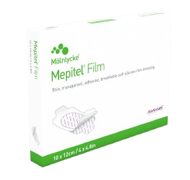 Mepitel Film - 10 x 25 cm—Filmové krytí se silikonouvou vrstvou, safetac technologie, 10 ks