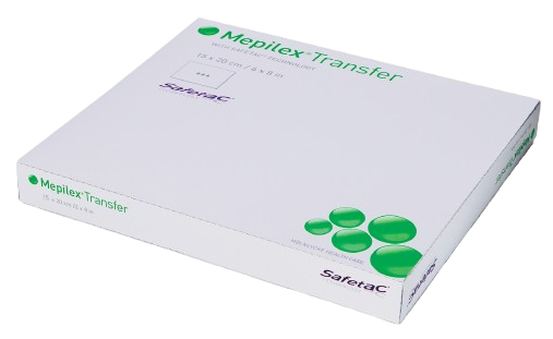 Mepilex Transfer - 10 x 12 cm, 5 ks—Pěnové krytí se silikonovou vrstvou safetac
