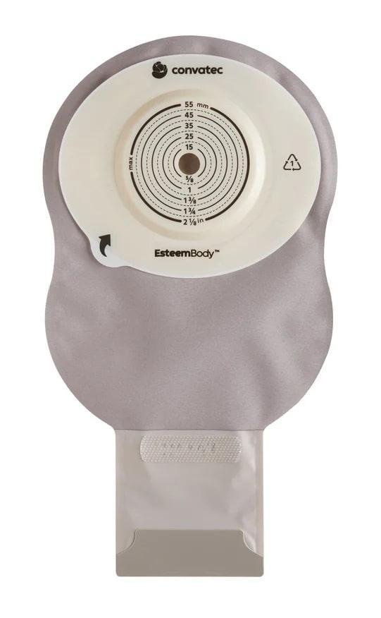 Sáček 1D Esteem Body Soft Convex urostomický—Hloubka 7 mm, V1/10-45 mm, průhledný, s okénkem, standard, 10 ks