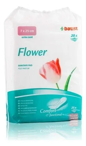 FLOWER porodnické vložky 7x25cm—20ks