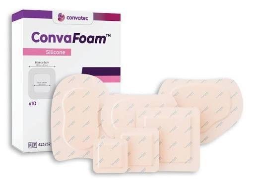 Convafoam Silicone - 19,8 x 14 cm—Pěnové Krytí, Hydrofiber, superabsorpční se silikonovou vrstvou, 5 ks