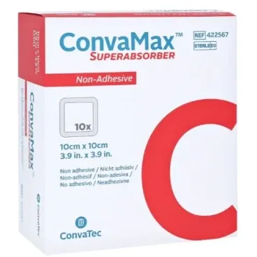 Convamax Superabsorbant Neadhezivní - 20 x 20 cm—Superabsorpční krytí, 10 Ks