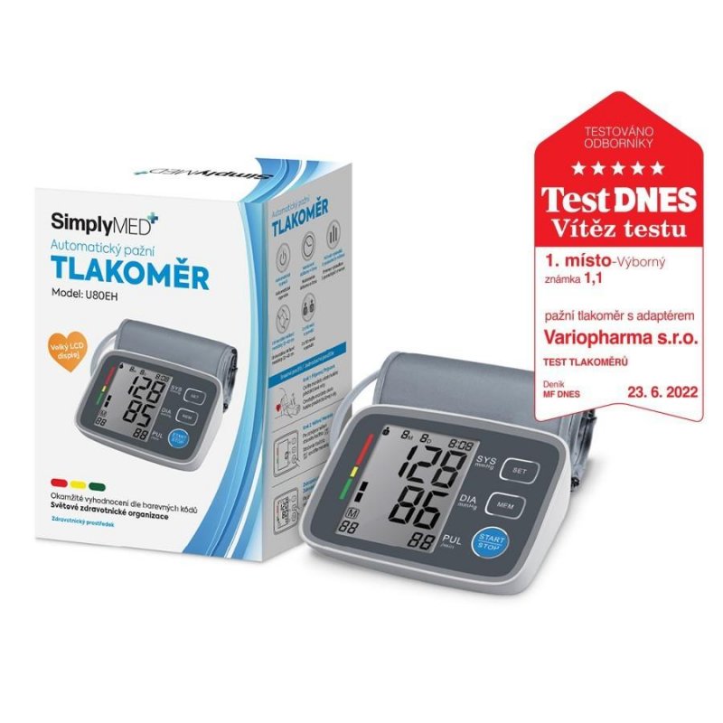 SimplyMed Pažní digitál.tlakoměr s adapterem—U80EH