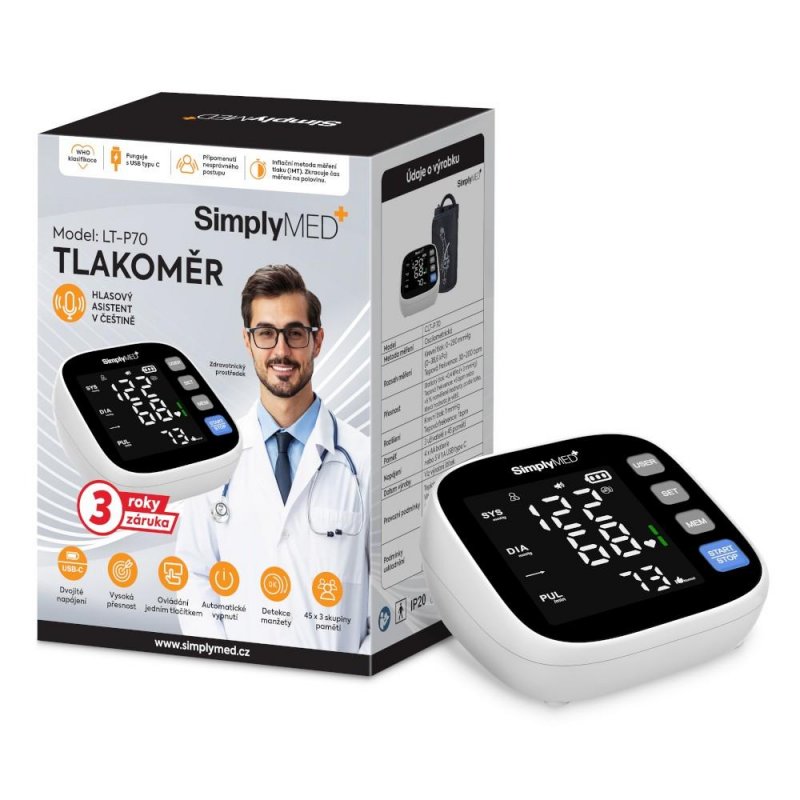 SimplyMed tlakoměr pažní digitální LT-P70