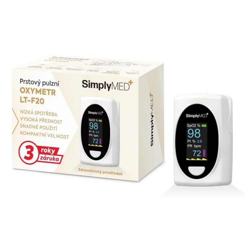 SimplyMed Pulzní oxymetr LT-F20—Bílý