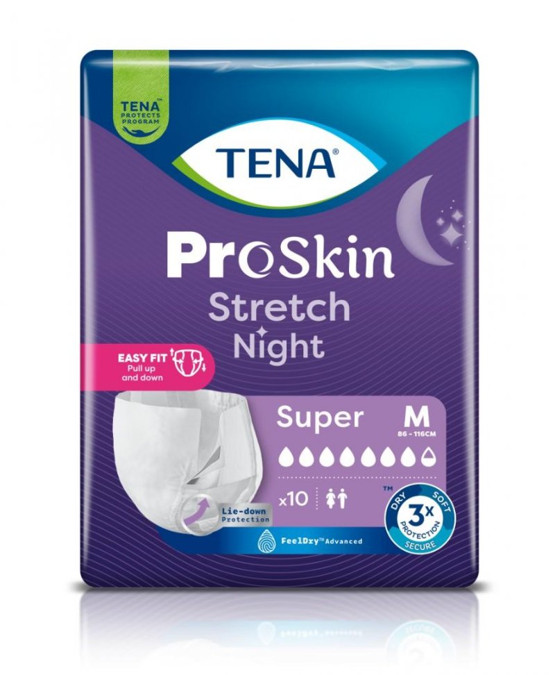 TENA Stretch Night Super M—Kalhotky absorpční zalepovací 10 ks