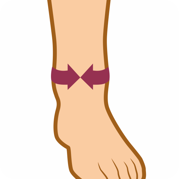 Ortex bandáž hlezenního kloubu 06E - XL levá—Úpletová bandáž hlezenního kloubu se silikonovými vložkami