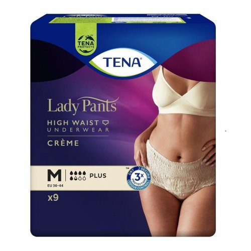 TENA Lady Pants Plus Creme M—Kalhotky Absorpční Natahovací 9ks