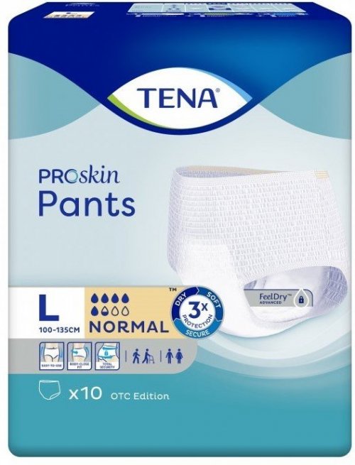 TENA Pants Normal L—Kalhotky absorpční natahovací 10 ks