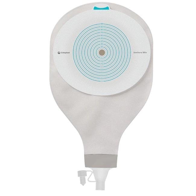 SenSura Mio 1D výpustný sáček 10 ks—Velký, šedý s okénkem, konvexní podložka, otvor 10-50 mm