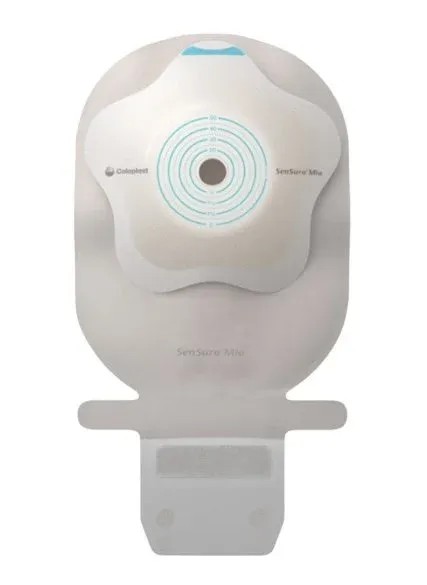 SenSura Mio Concave 1D výpustný sáček 10 ks—Velký, šedý, konkávní podložka, otvor 10-40 mm