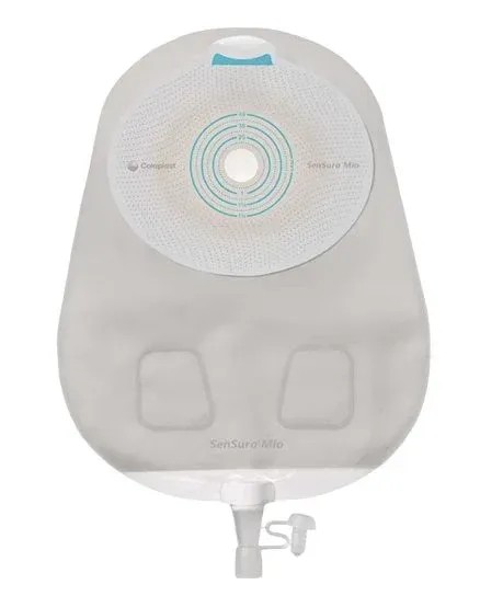 SenSura Mio Convex 1D urostomické sáčky 10 ks—Velký, šedý, měkká konvexní podložka, otvor 10-33 mm