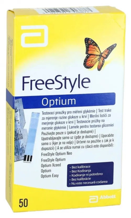 Freestyle Optium testovací proužky—50 ks