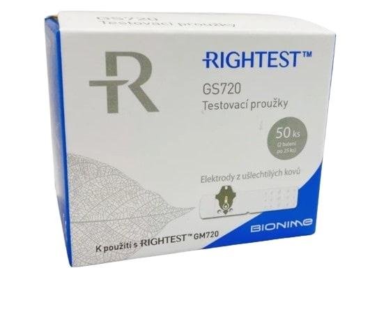 Testovací proužky Rightest GS720—50 ks