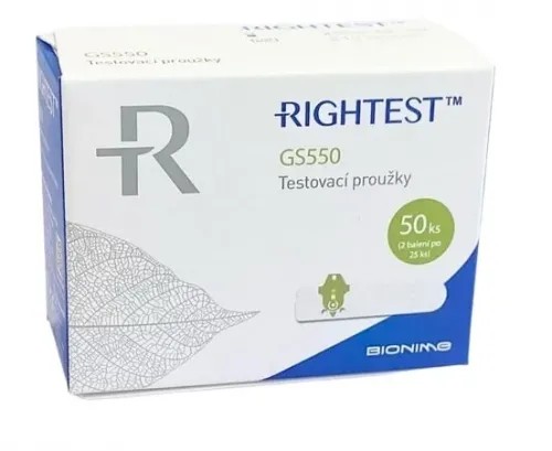 Testovací proužky Rightest GS550—50 ks