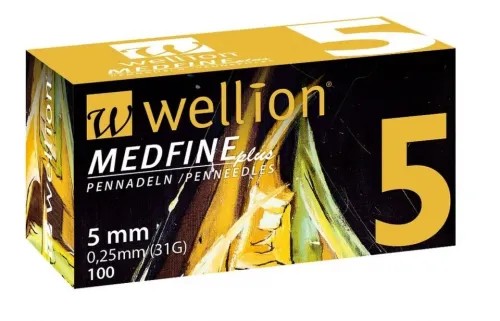 Wellion Medfine Plus jehly pro inz. pera - 31G—5 mm, 100 ks