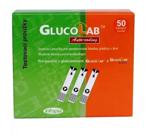 Testovací proužky Glucolab AUTO-CODING—50 ks