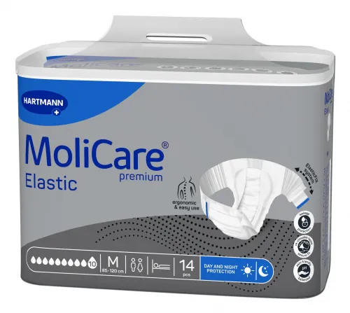Molicare Elastic 10 kapek M—Kalhotky absorpční zalepovací s elastickými bočními pásy, 14 ks