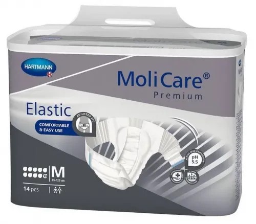 Molicare Elastic 10 kapek M—Kalhotky absorpční zalepovací s elastickými bočními pásy, 14 ks