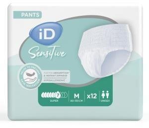 iD Pants Sensitive Medium Super—Kalhotky natahovací absorpční 12 ks