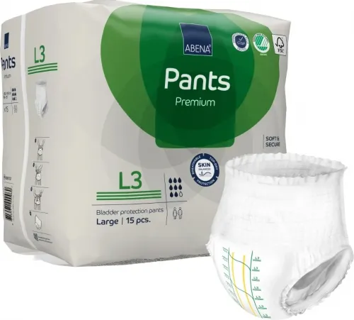 Abena Pants Premium L3—Kalhotky absorbční natahovací prodyšné 15 Ks