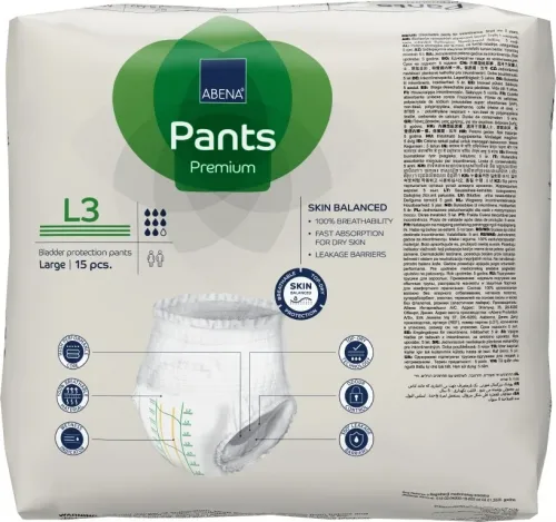 Abena Pants Premium L3—Kalhotky absorbční natahovací prodyšné 15 Ks