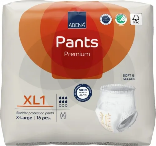 Abena Pants Premium XL1—Kalhotky absorbční natahovací prodyšné 16 Ks