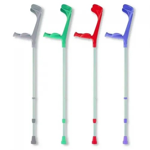 Francouzská berle 222 KL-AS červená - levá - 1ks—Nastavitelná výška, anatomická, vyměkčené držadlo