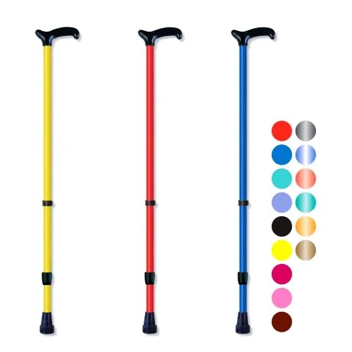 Hůl duralová 405 A stříbrná matná—Nastavitelná výška, pogumované držadlo