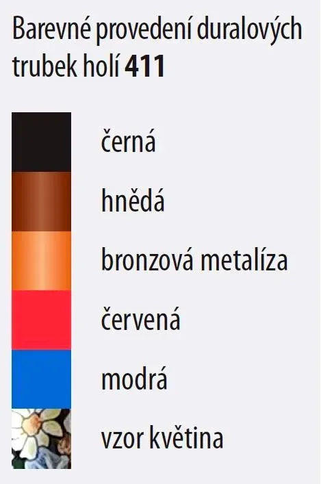 Duralová hůl 411 A—Skládací, barva červená