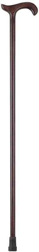 Dřevěná hůl 456 hnědá—Pevná výška, tvarovaná rukojeť