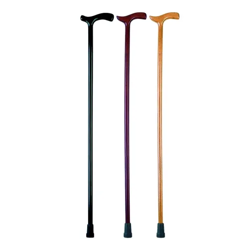 Dřevěná hůl 457 hnědá—Pevná výška, tvarovaná rukojeť