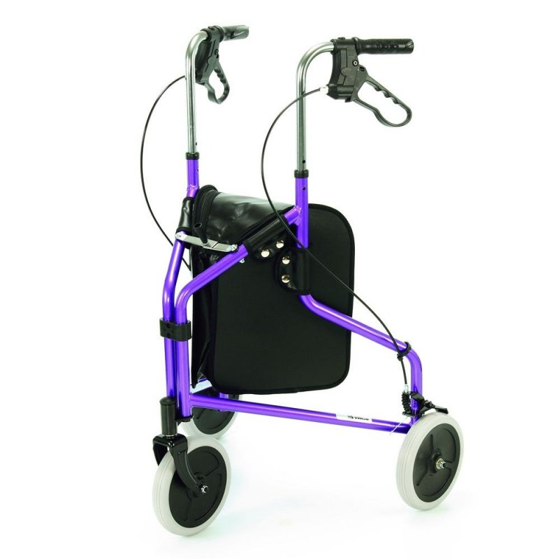 Tříkolové chodítko odlehčené 2340—Skládací rám, nastavitelná výška, brzdy