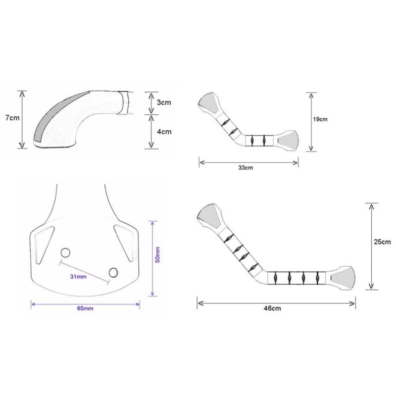 Madlo 6520 lomené - 33 cm—Madlo plastové protiskluzové