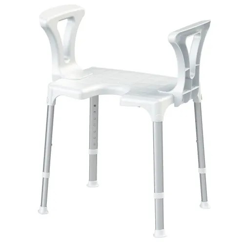 Sedačka do sprchy EH-SCA - Bílá—S výřezem a madly