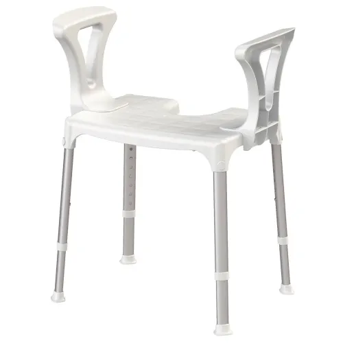 Sedačka do sprchy EH-SCA - Bílá—S výřezem a madly