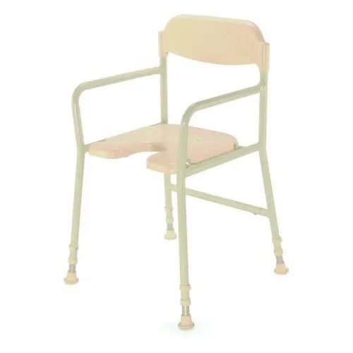 Křeslo do sprchy BE 03W—S madlem, výřezem a opěrkou zad