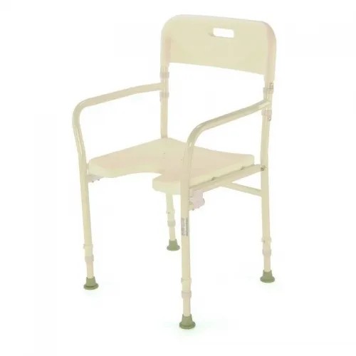 Křeslo do sprchy BE 04W - skládací—S madlem, výřezem a opěrkou zad