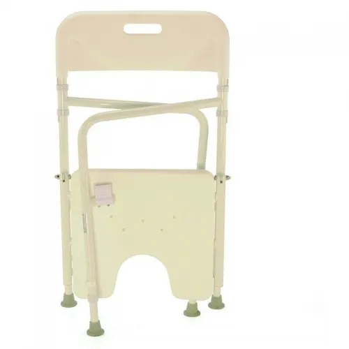 Křeslo do sprchy BE 04W - skládací—S madlem, výřezem a opěrkou zad