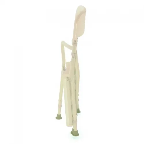 Křeslo do sprchy BE 04W - skládací—S madlem, výřezem a opěrkou zad