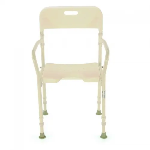 Křeslo do sprchy BE 04W - skládací—S madlem, výřezem a opěrkou zad