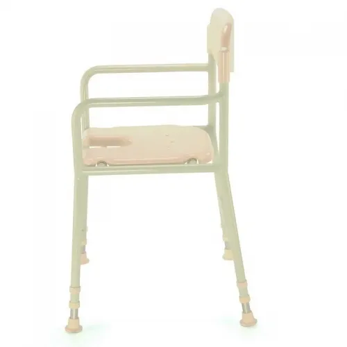 Křeslo do sprchy BE 04W - skládací—S madlem, výřezem a opěrkou zad