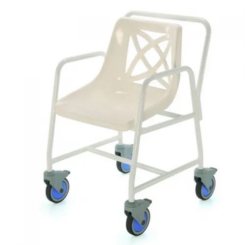 Židle do sprchy 4550—Pojízdná, s nášlapnou brzdou