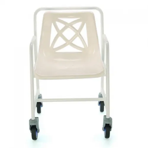 Židle do sprchy 4550—Pojízdná, s nášlapnou brzdou