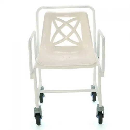 Židle do sprchy 4551—Pojízdná, s nášlapnou brzdou