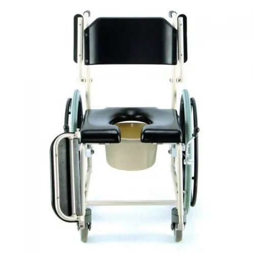 Klozetový vozík do sprchy 4145—Polstrované s nášlapnou brzdou