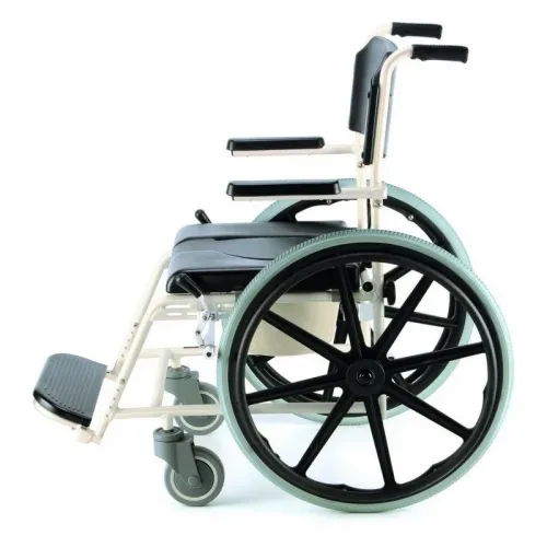 Klozetový vozík do sprchy 4145—Polstrované s nášlapnou brzdou