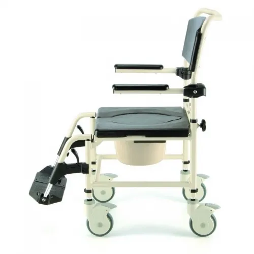 Klozetové křeslo do sprchy 808 C—Polstrované s nášlapnou brzdou