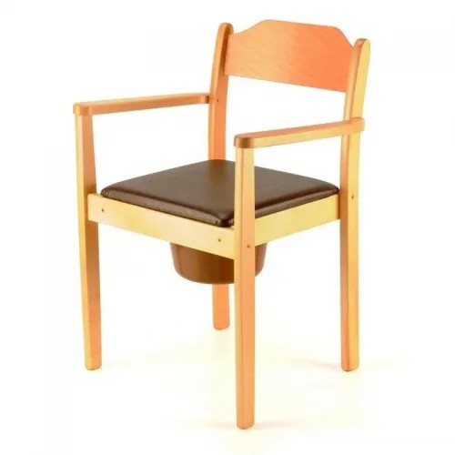 Křeslo klozetové dřevěné světlé Astra S—Pevné područky